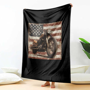 American Flag Motorcycle Throw Blanket Vintage Retro Biker USA 4th of July TS10 Print Your Wear