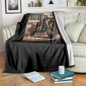 American Flag Motorcycle Throw Blanket Vintage Retro Biker USA 4th of July TS10 Print Your Wear