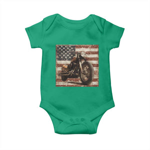 American Flag Motorcycle Baby Onesie Vintage Retro Biker USA 4th of July TS10 Irish Green Print Your Wear