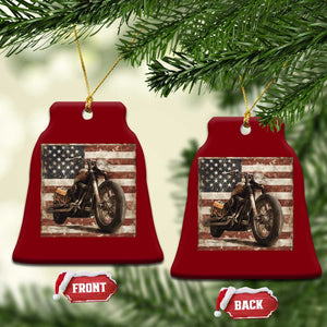 American Flag Motorcycle Ceramic Ornament Vintage Retro Biker USA 4th of July TS10 Print Your Wear