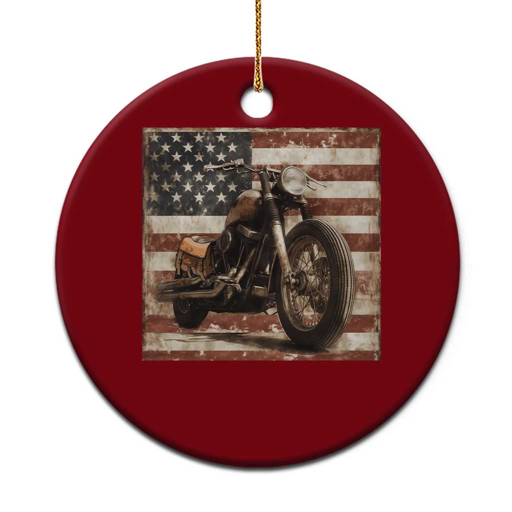 American Flag Motorcycle Ceramic Ornament Vintage Retro Biker USA 4th of July TS10 1pc Red Print Your Wear