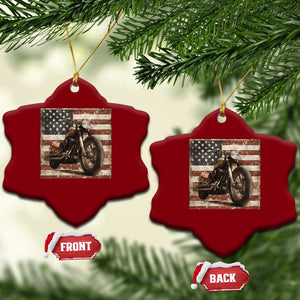American Flag Motorcycle Ceramic Ornament Vintage Retro Biker USA 4th of July TS10 Print Your Wear