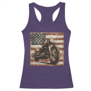 American Flag Motorcycle Racerback Tank Top Vintage Retro Biker USA 4th of July TS10 Purple Print Your Wear