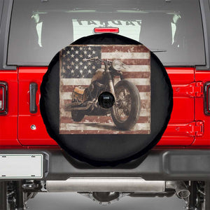 American Flag Motorcycle Spare Tire Cover Vintage Retro Biker USA 4th of July TS10 Black Print Your Wear