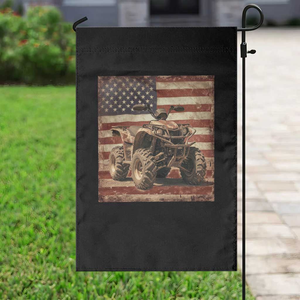 American Flag Quad 4 Wheeler Garden Flag Vintage Retro Cool ATV Quadrider Off Road Clothing TS10 Print Your Wear