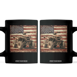 American Flag Quad 4 Wheeler Coffee Mug Vintage Retro Cool ATV Quadrider Off Road Clothing TS10 Black Print Your Wear