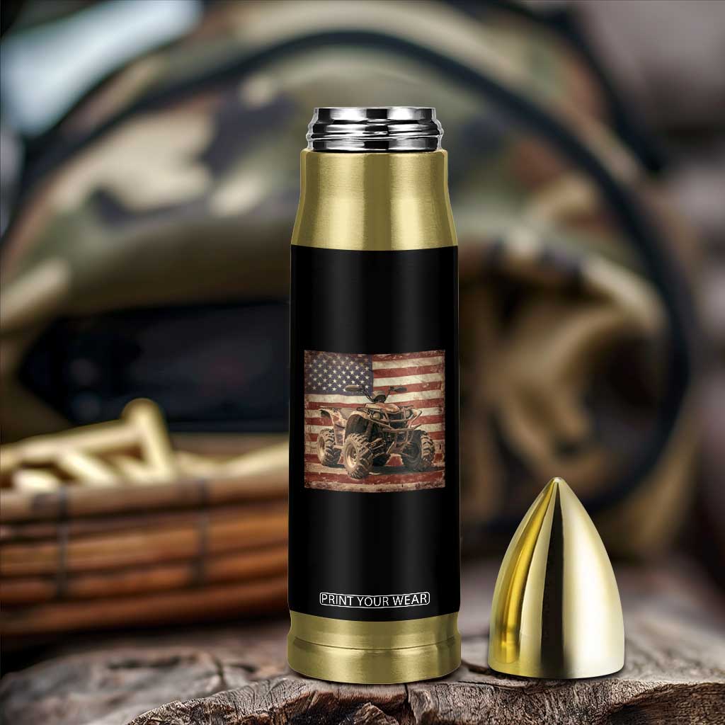 American Flag Quad 4 Wheeler Bullet Tumbler Vintage Retro Cool ATV Quadrider Off Road Clothing TS10 Print Your Wear