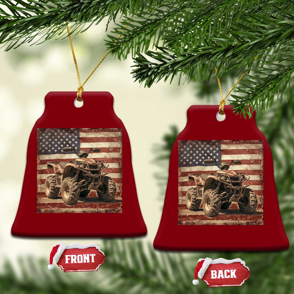 American Flag Quad 4 Wheeler Ceramic Ornament Vintage Retro Cool ATV Quadrider Off Road Clothing TS10 Print Your Wear