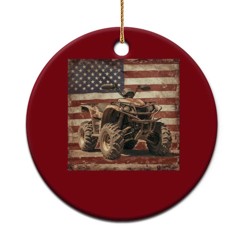 American Flag Quad 4 Wheeler Ceramic Ornament Vintage Retro Cool ATV Quadrider Off Road Clothing TS10 1pc Red Print Your Wear