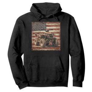 American Flag Quad 4 Wheeler Hoodie Vintage Retro Cool ATV Quadrider Off Road Clothing TS10 Black Print Your Wear