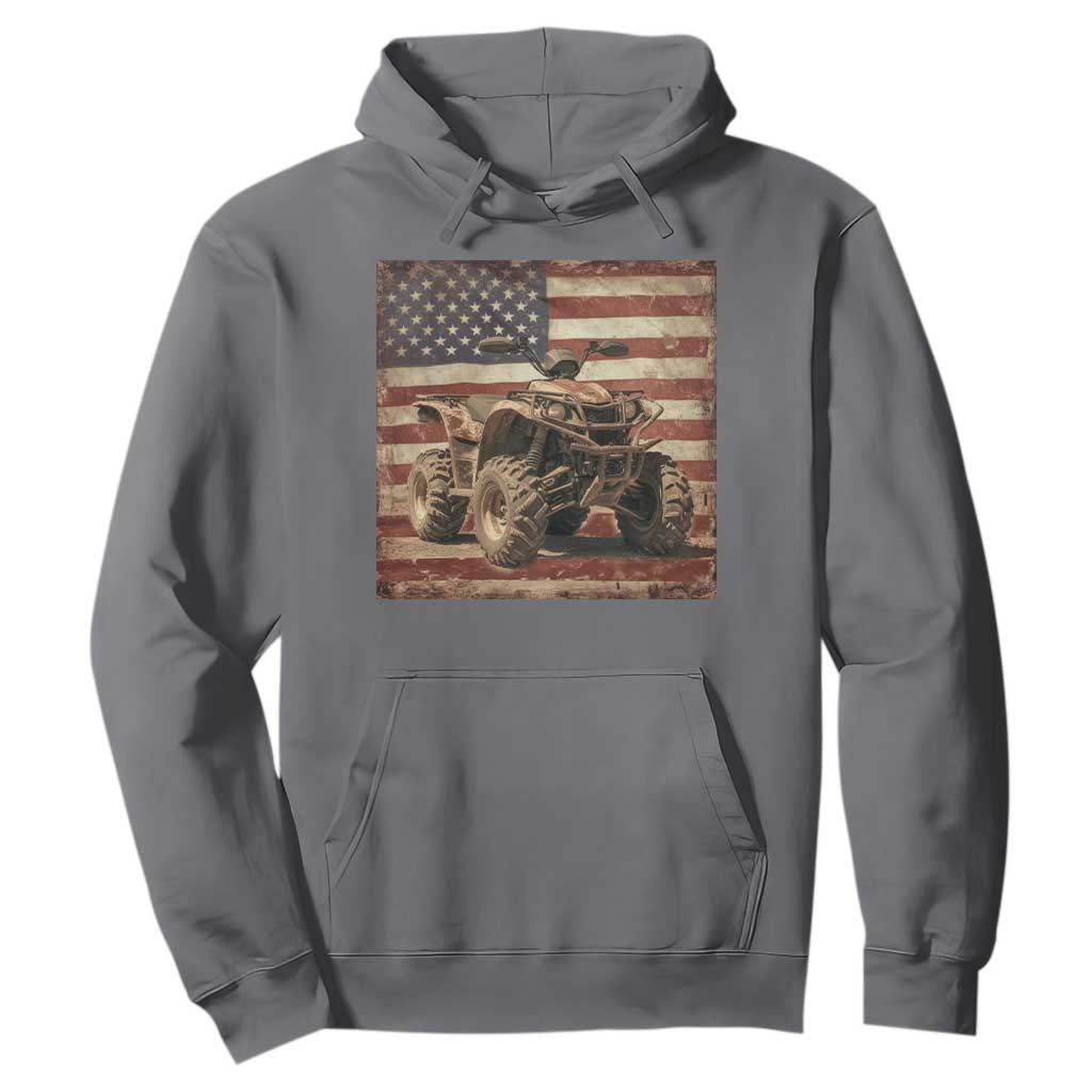 American Flag Quad 4 Wheeler Hoodie Vintage Retro Cool ATV Quadrider Off Road Clothing TS10 Charcoal Print Your Wear