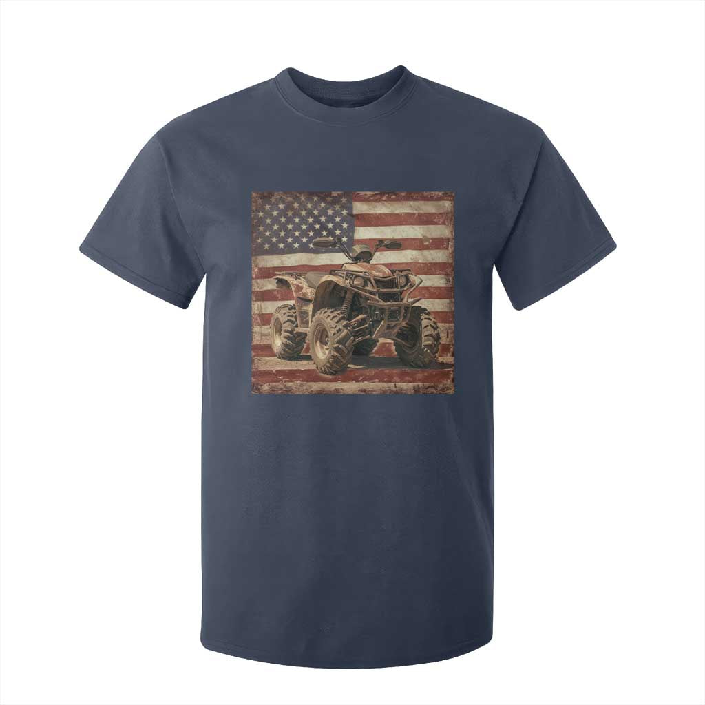 American Flag Quad 4 Wheeler T Shirt For Kid Vintage Retro Cool ATV Quadrider Off Road Clothing TS10 Navy Print Your Wear