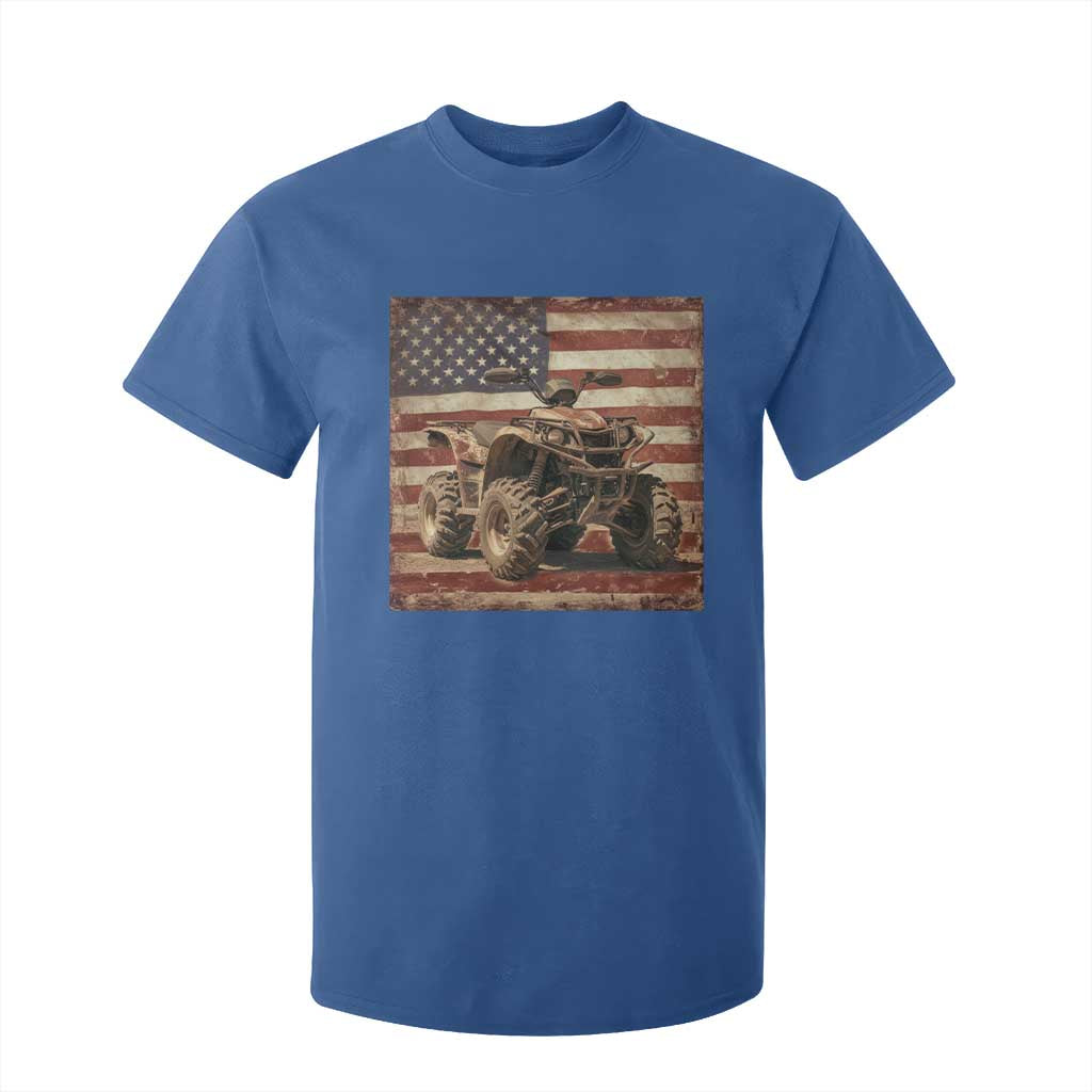 American Flag Quad 4 Wheeler T Shirt For Kid Vintage Retro Cool ATV Quadrider Off Road Clothing TS10 Royal Blue Print Your Wear