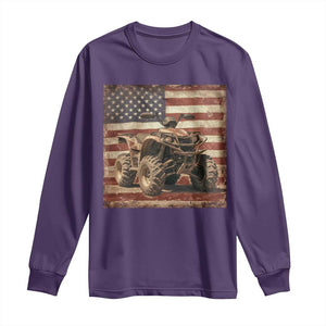 American Flag Quad 4 Wheeler Long Sleeve Shirt Vintage Retro Cool ATV Quadrider Off Road Clothing TS10 Purple Print Your Wear