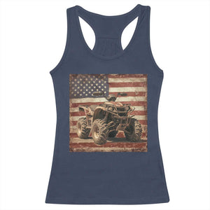American Flag Quad 4 Wheeler Racerback Tank Top Vintage Retro Cool ATV Quadrider Off Road Clothing TS10 Navy Print Your Wear