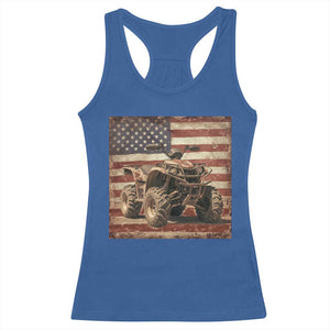 American Flag Quad 4 Wheeler Racerback Tank Top Vintage Retro Cool ATV Quadrider Off Road Clothing TS10 Royal Blue Print Your Wear