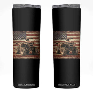 American Flag Quad 4 Wheeler Skinny Tumbler Vintage Retro Cool ATV Quadrider Off Road Clothing TS10 Black Print Your Wear