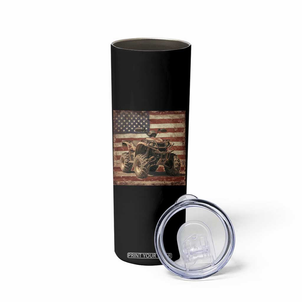 American Flag Quad 4 Wheeler Skinny Tumbler Vintage Retro Cool ATV Quadrider Off Road Clothing TS10 Print Your Wear