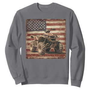 American Flag Quad 4 Wheeler Sweatshirt Vintage Retro Cool ATV Quadrider Off Road Clothing TS10 Charcoal Print Your Wear