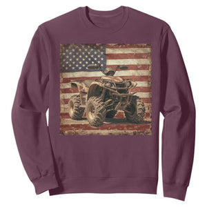 American Flag Quad 4 Wheeler Sweatshirt Vintage Retro Cool ATV Quadrider Off Road Clothing TS10 Maroon Print Your Wear