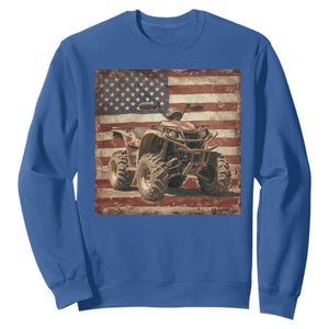 American Flag Quad 4 Wheeler Sweatshirt Vintage Retro Cool ATV Quadrider Off Road Clothing TS10 Royal Blue Print Your Wear
