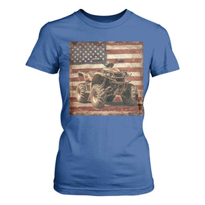 American Flag Quad 4 Wheeler T Shirt For Women Vintage Retro Cool ATV Quadrider Off Road Clothing TS10 Royal Blue Print Your Wear