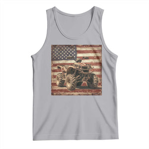American Flag Quad 4 Wheeler Tank Top Vintage Retro Cool ATV Quadrider Off Road Clothing TS10 Athletic Heather Print Your Wear