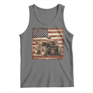American Flag Quad 4 Wheeler Tank Top Vintage Retro Cool ATV Quadrider Off Road Clothing TS10 Black Heather Print Your Wear
