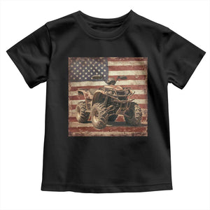 American Flag Quad 4 Wheeler Toddler T Shirt Vintage Retro Cool ATV Quadrider Off Road Clothing TS10 Black Print Your Wear