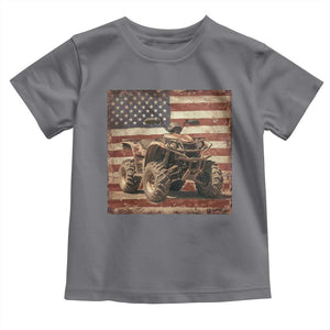American Flag Quad 4 Wheeler Toddler T Shirt Vintage Retro Cool ATV Quadrider Off Road Clothing TS10 Charcoal Print Your Wear