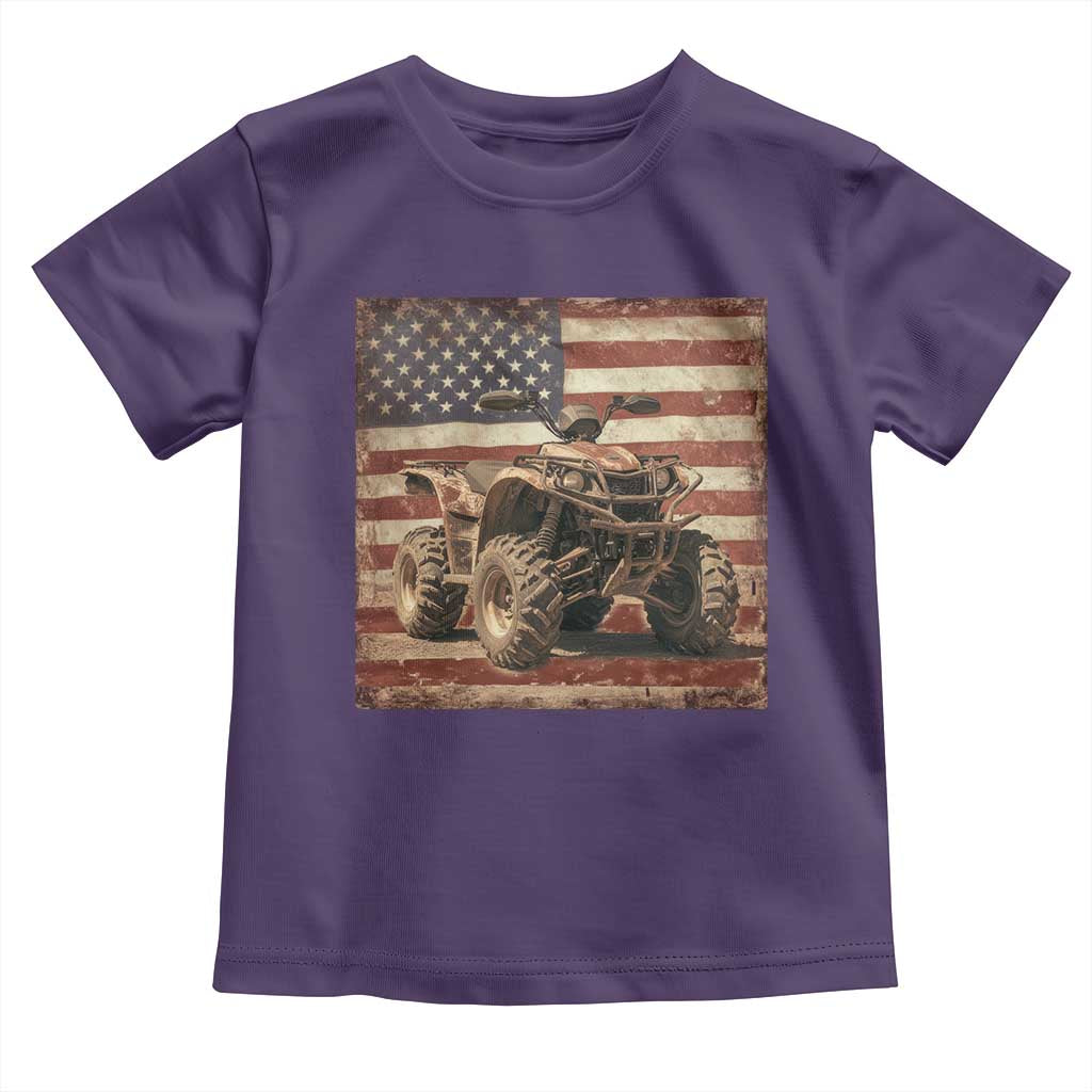 American Flag Quad 4 Wheeler Toddler T Shirt Vintage Retro Cool ATV Quadrider Off Road Clothing TS10 Purple Print Your Wear