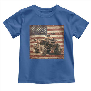 American Flag Quad 4 Wheeler Toddler T Shirt Vintage Retro Cool ATV Quadrider Off Road Clothing TS10 Royal Blue Print Your Wear
