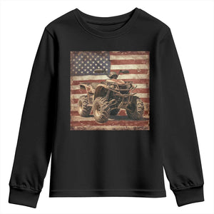 American Flag Quad 4 Wheeler Youth Sweatshirt Vintage Retro Cool ATV Quadrider Off Road Clothing TS10 Black Print Your Wear