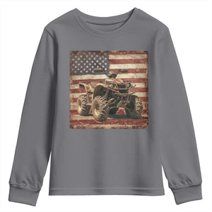 American Flag Quad 4 Wheeler Youth Sweatshirt Vintage Retro Cool ATV Quadrider Off Road Clothing TS10 Charcoal Print Your Wear