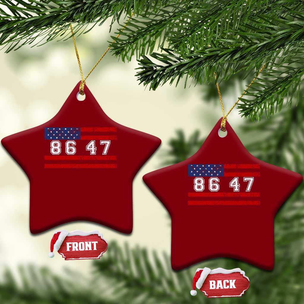 86 47 Ceramic Ornament Impeach 47th President US Flag 8647 TS10 Print Your Wear