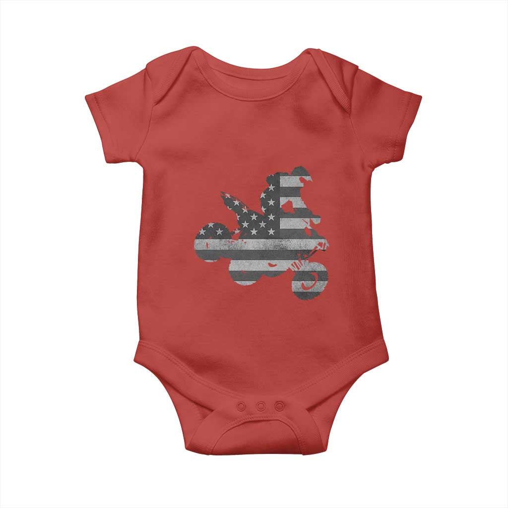 Cool ATV Baby Onesie Quad 4 Wheeler ATV Riding American Flag TS10 Red Print Your Wear