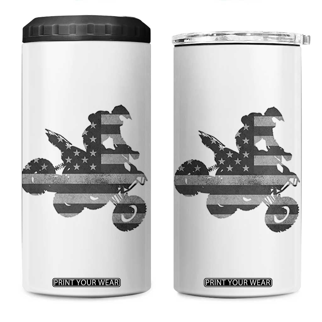 Cool ATV 4 in 1 Can Cooler Tumbler Quad 4 Wheeler ATV Riding American Flag TS10 One Size: 16 oz White Print Your Wear