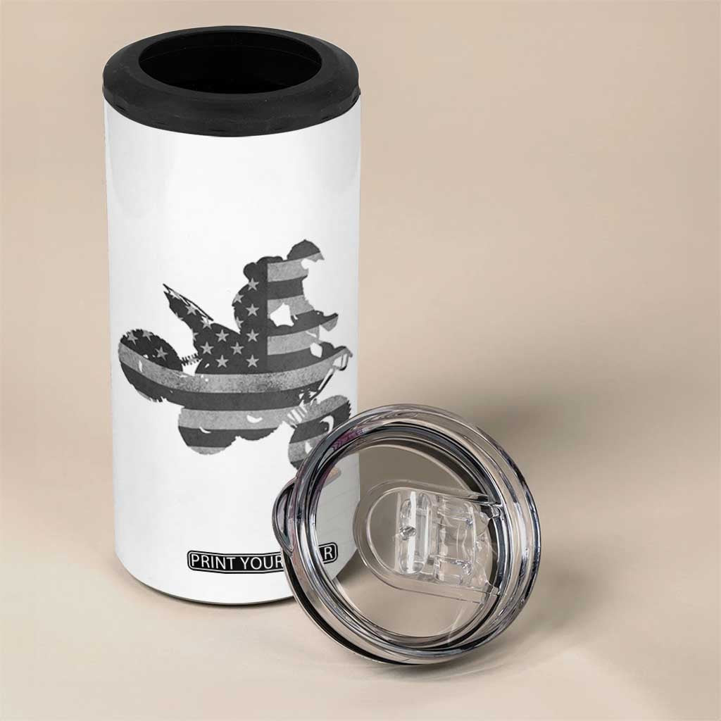Cool ATV 4 in 1 Can Cooler Tumbler Quad 4 Wheeler ATV Riding American Flag TS10 Print Your Wear