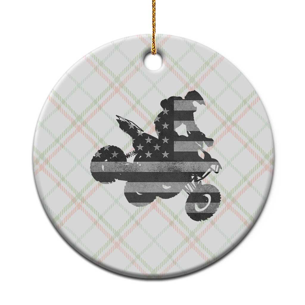 Cool ATV Ceramic Ornament Quad 4 Wheeler ATV Riding American Flag TS10 1pc Christmas Plaid Print Your Wear