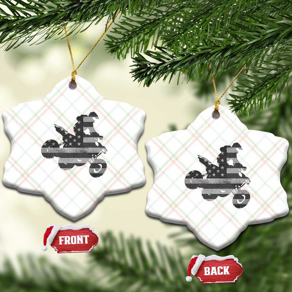 Cool ATV Ceramic Ornament Quad 4 Wheeler ATV Riding American Flag TS10 Print Your Wear