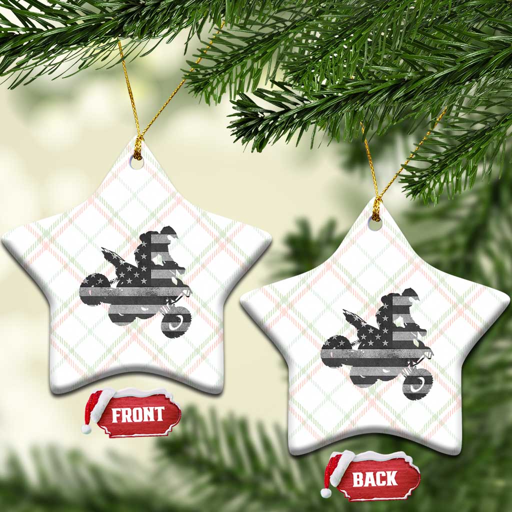 Cool ATV Ceramic Ornament Quad 4 Wheeler ATV Riding American Flag TS10 Print Your Wear