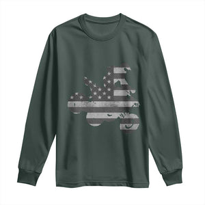 Cool ATV Long Sleeve Shirt Quad 4 Wheeler ATV Riding American Flag TS10 Dark Forest Green Print Your Wear
