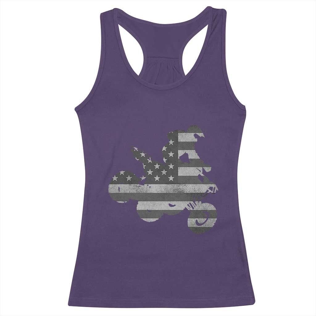 Cool ATV Racerback Tank Top Quad 4 Wheeler ATV Riding American Flag TS10 Purple Print Your Wear