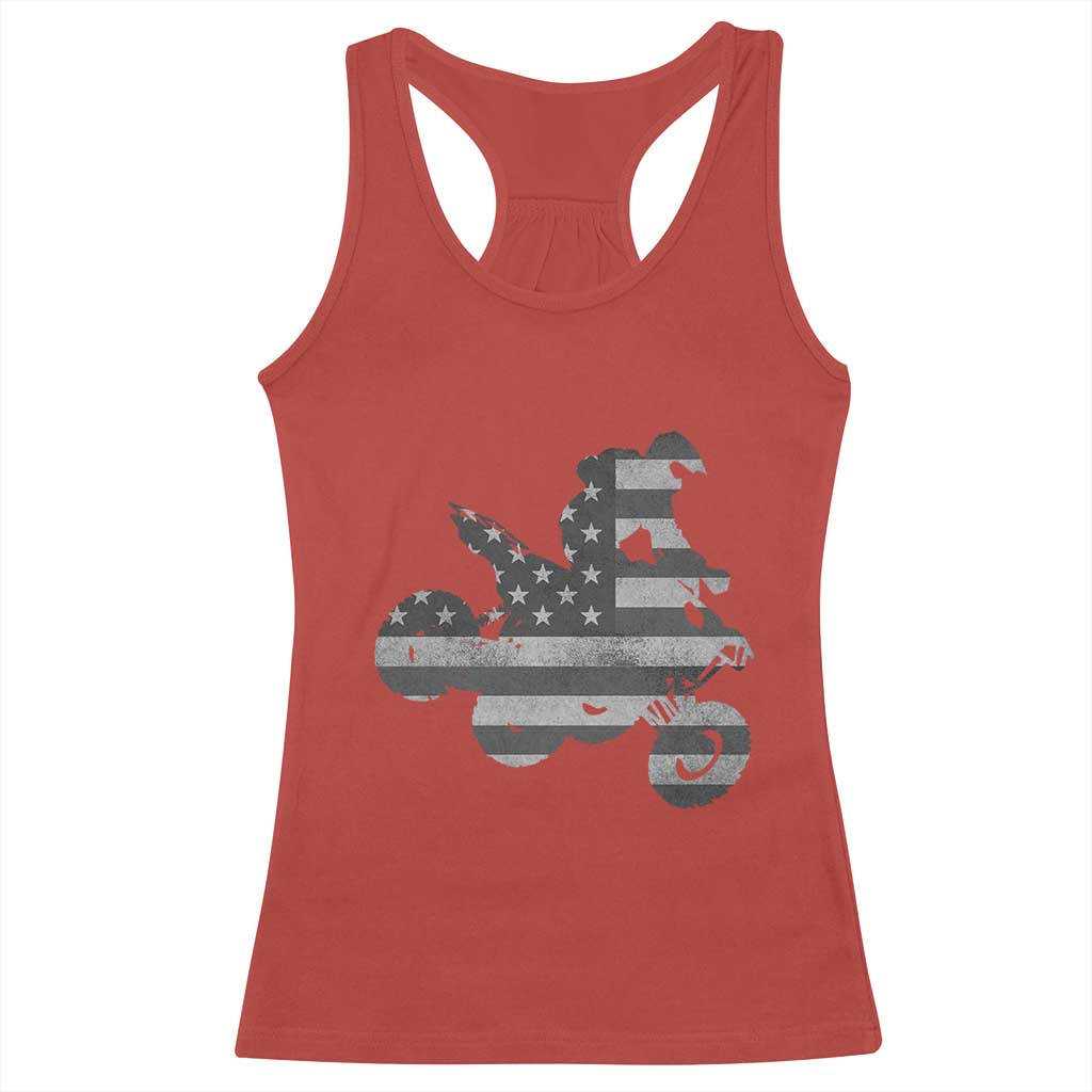 Cool ATV Racerback Tank Top Quad 4 Wheeler ATV Riding American Flag TS10 Red Print Your Wear