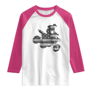 Cool ATV Raglan Shirt Quad 4 Wheeler ATV Riding American Flag TS10 White Heliconia Print Your Wear