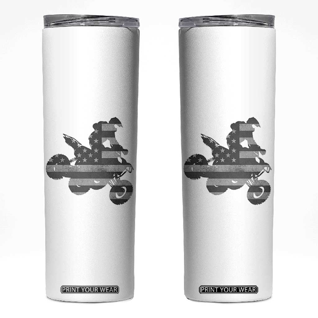 Cool ATV Skinny Tumbler Quad 4 Wheeler ATV Riding American Flag TS10 White Print Your Wear