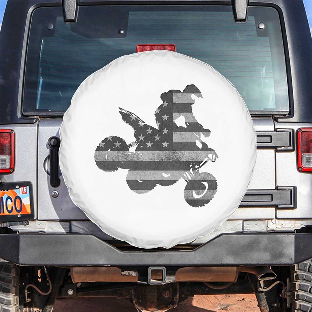 Cool ATV Spare Tire Cover Quad 4 Wheeler ATV Riding American Flag TS10 No hole White Print Your Wear