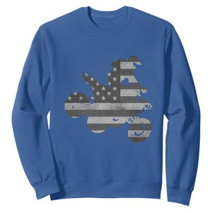 Cool ATV Sweatshirt Quad 4 Wheeler ATV Riding American Flag TS10 Royal Blue Print Your Wear