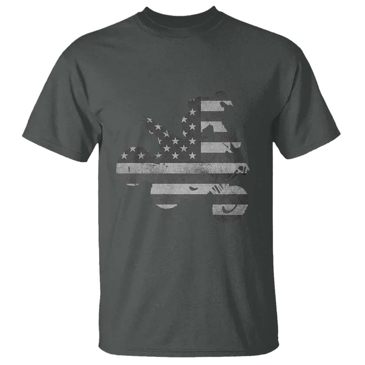 Cool ATV T Shirt Quad 4 Wheeler ATV Riding American Flag TS10 Dark Heather Print Your Wear