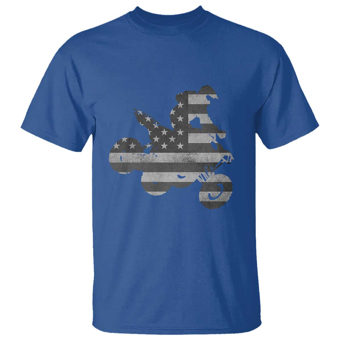 Cool ATV T Shirt Quad 4 Wheeler ATV Riding American Flag TS10 Royal Blue Print Your Wear